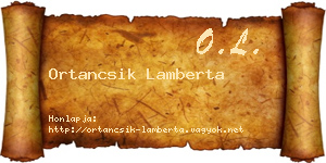 Ortancsik Lamberta névjegykártya